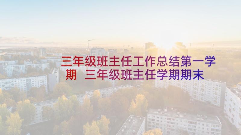 三年级班主任工作总结第一学期 三年级班主任学期期末总结(大全5篇)