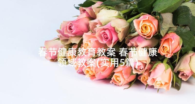 春节健康教育教案 春节健康领域教案(实用5篇)