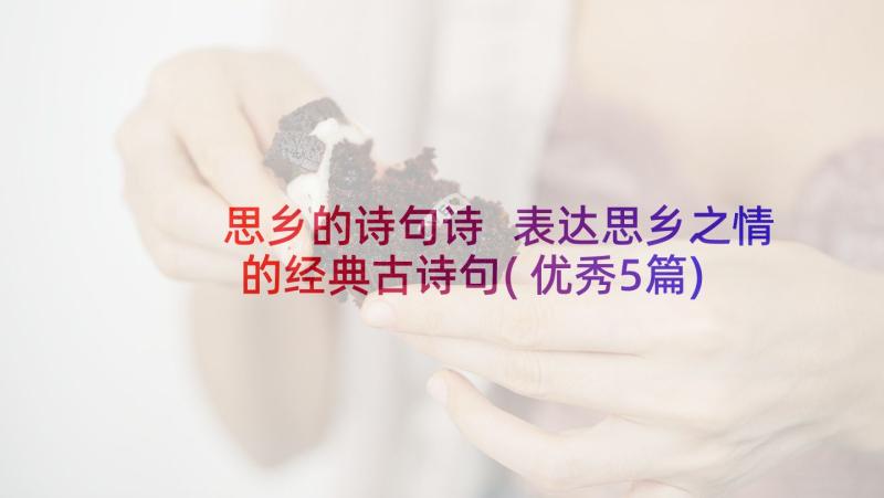 思乡的诗句诗 表达思乡之情的经典古诗句(优秀5篇)