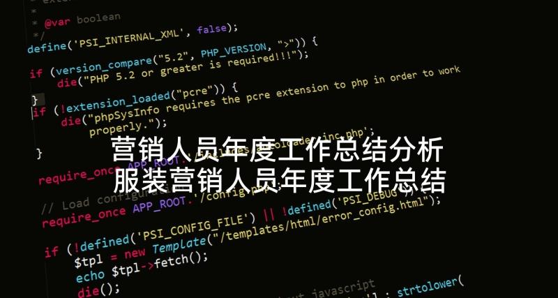 营销人员年度工作总结分析 服装营销人员年度工作总结(汇总5篇)