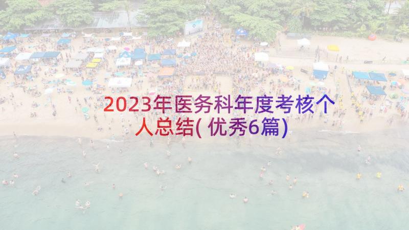 2023年医务科年度考核个人总结(优秀6篇)