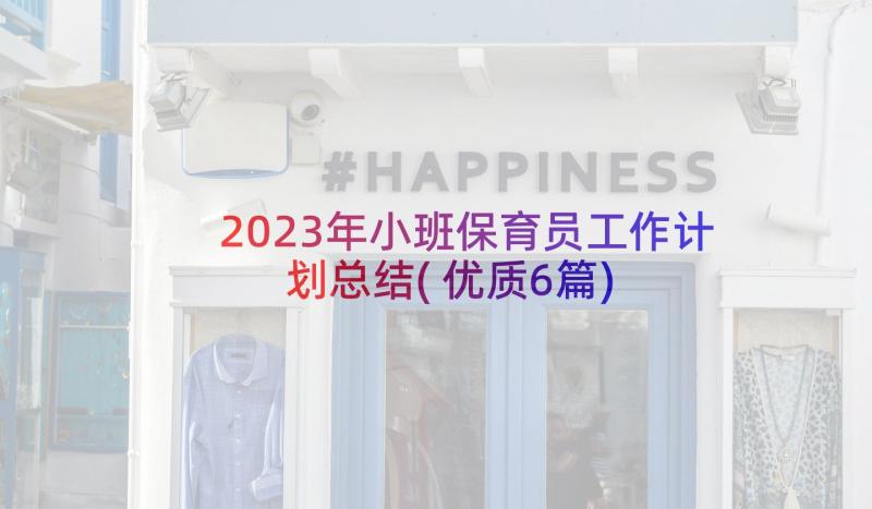 2023年小班保育员工作计划总结(优质6篇)