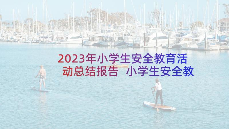 2023年小学生安全教育活动总结报告 小学生安全教育活动总结(优质5篇)