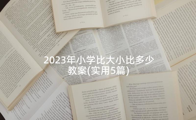 2023年小学比大小比多少教案(实用5篇)