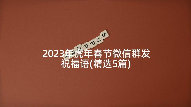 2023年虎年春节微信群发祝福语(精选5篇)