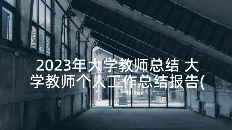 2023年大学教师总结 大学教师个人工作总结报告(优秀5篇)