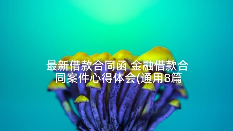 最新借款合同函 金融借款合同案件心得体会(通用8篇)