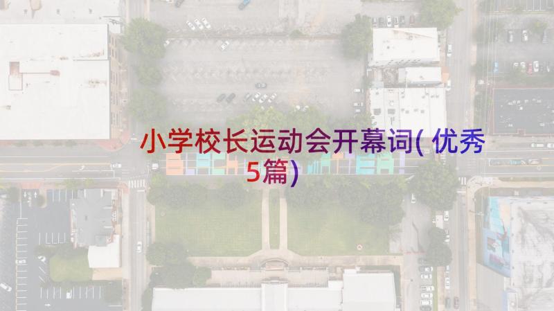 小学校长运动会开幕词(优秀5篇)