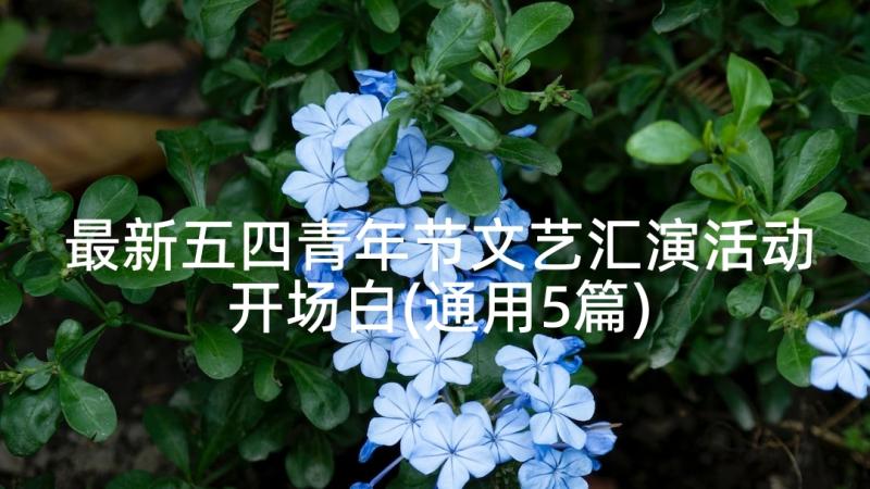 最新五四青年节文艺汇演活动开场白(通用5篇)