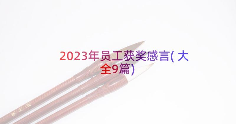 2023年员工获奖感言(大全9篇)