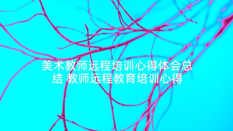 美术教师远程培训心得体会总结 教师远程教育培训心得体会(汇总9篇)