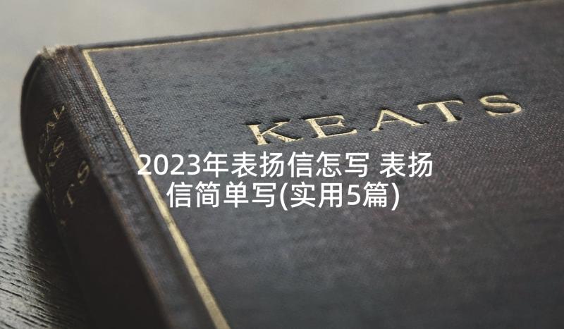 2023年表扬信怎写 表扬信简单写(实用5篇)