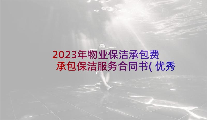 2023年物业保洁承包费 承包保洁服务合同书(优秀6篇)
