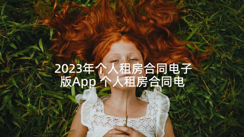 2023年个人租房合同电子版App 个人租房合同电子版(通用5篇)