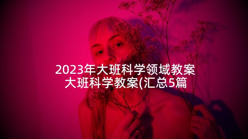 2023年大班科学领域教案 大班科学教案(汇总5篇)