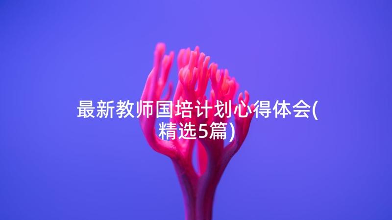 最新教师国培计划心得体会(精选5篇)