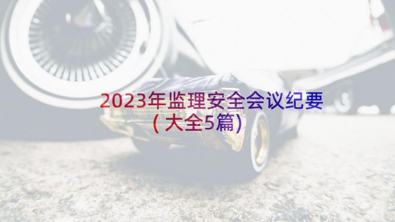 2023年监理安全会议纪要(大全5篇)