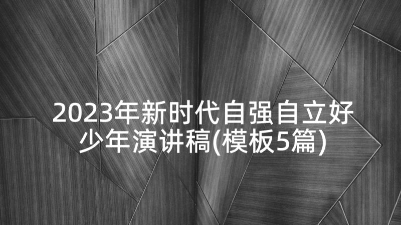 2023年新时代自强自立好少年演讲稿(模板5篇)