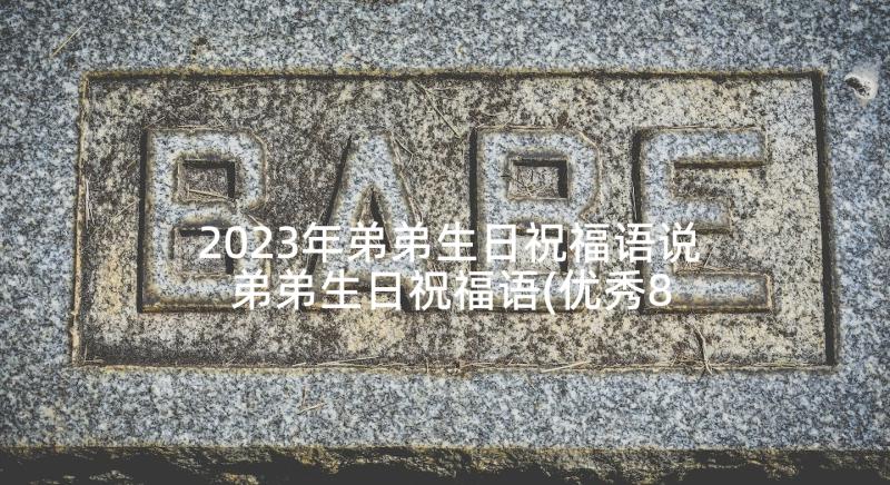 2023年弟弟生日祝福语说 弟弟生日祝福语(优秀8篇)