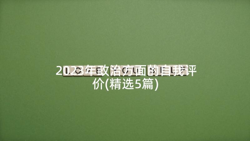 2023年政治方面的自我评价(精选5篇)