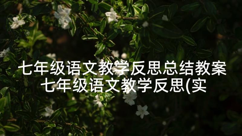 七年级语文教学反思总结教案 七年级语文教学反思(实用7篇)