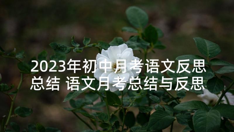 2023年初中月考语文反思总结 语文月考总结与反思(汇总9篇)