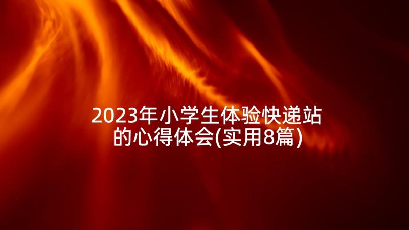 2023年小学生体验快递站的心得体会(实用8篇)