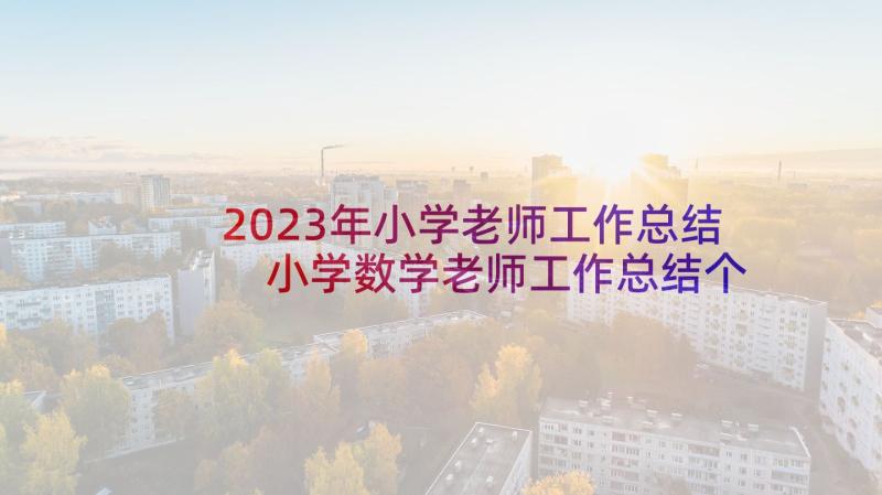 2023年小学老师工作总结 小学数学老师工作总结个人(优秀7篇)