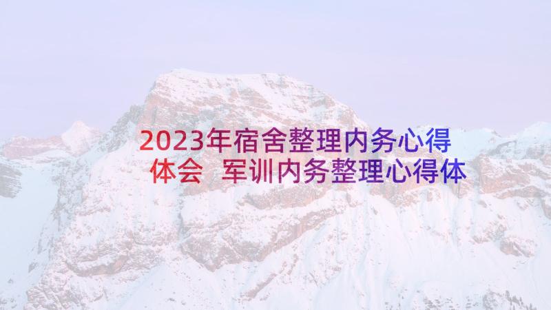 2023年宿舍整理内务心得体会 军训内务整理心得体会(优质5篇)