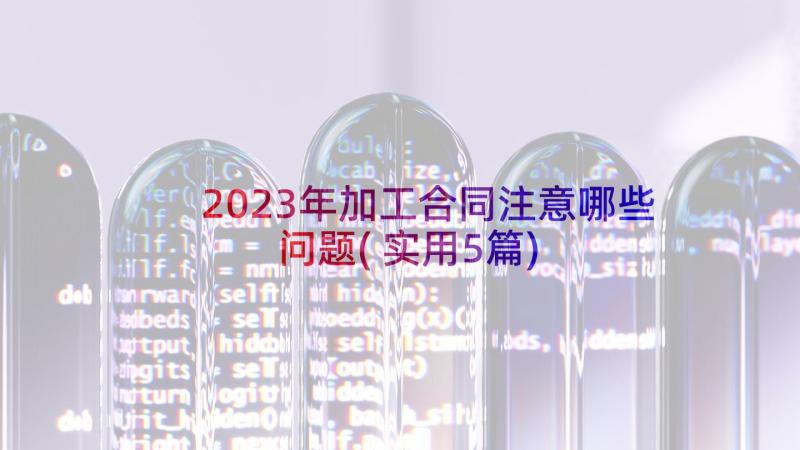 2023年加工合同注意哪些问题(实用5篇)