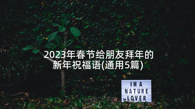 2023年春节给朋友拜年的新年祝福语(通用5篇)