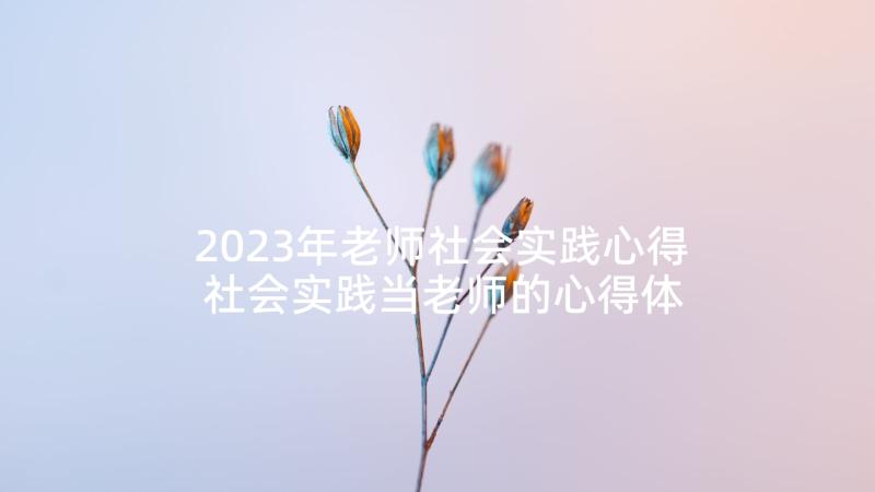 2023年老师社会实践心得 社会实践当老师的心得体会(精选5篇)