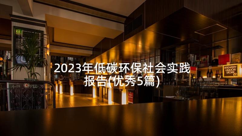 2023年低碳环保社会实践报告(优秀5篇)