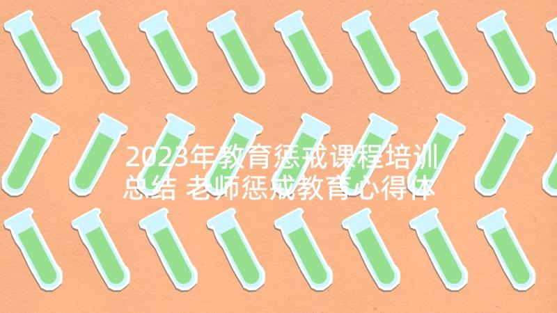 2023年教育惩戒课程培训总结 老师惩戒教育心得体会(精选6篇)