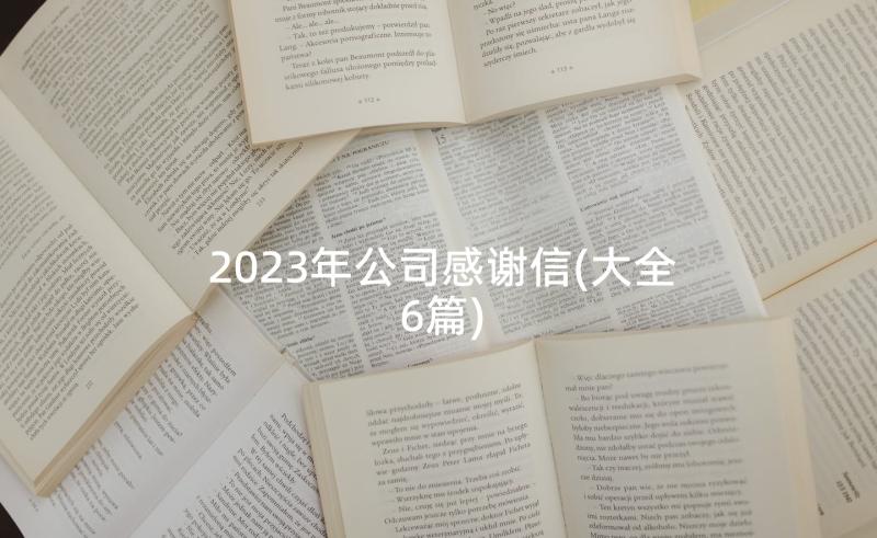 2023年公司感谢信(大全6篇)