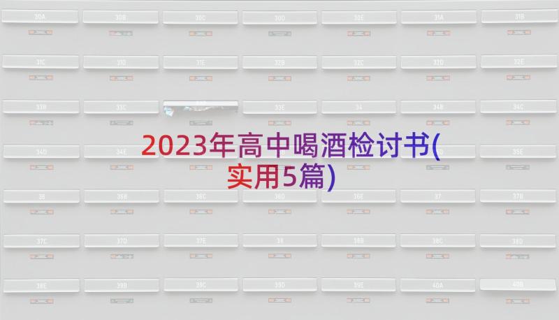 2023年高中喝酒检讨书(实用5篇)