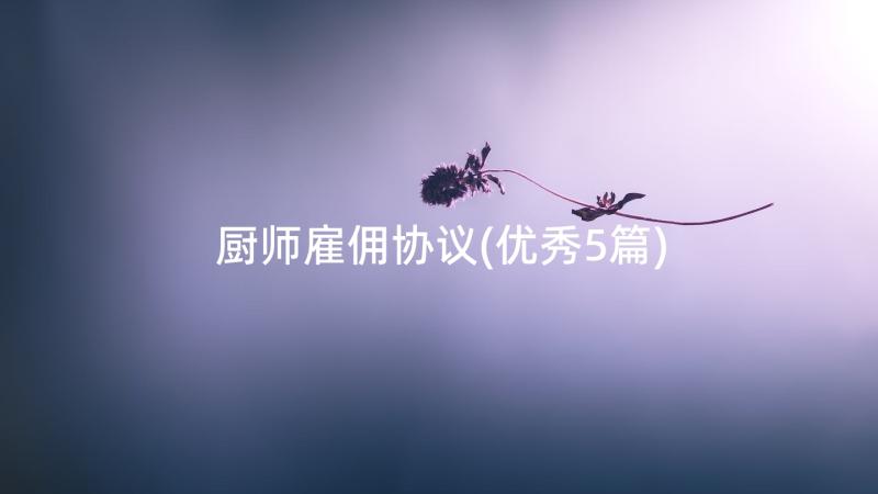 厨师雇佣协议(优秀5篇)