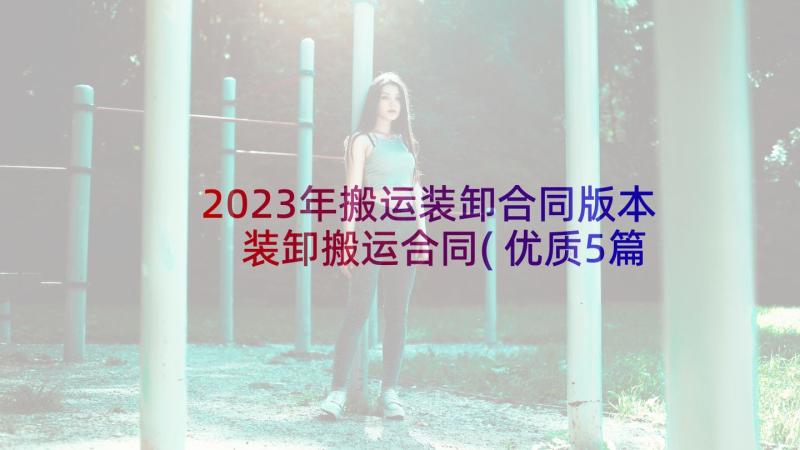 2023年搬运装卸合同版本 装卸搬运合同(优质5篇)