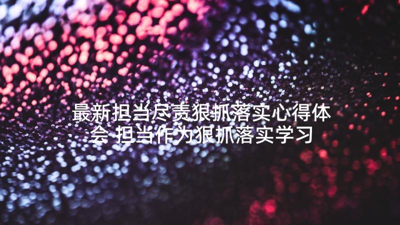 最新担当尽责狠抓落实心得体会 担当作为狠抓落实学习活动心得体会(精选5篇)