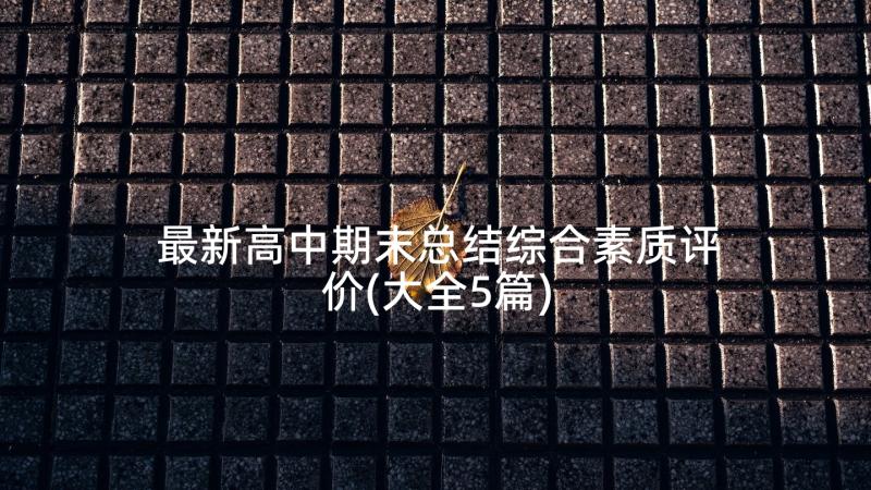 最新高中期末总结综合素质评价(大全5篇)