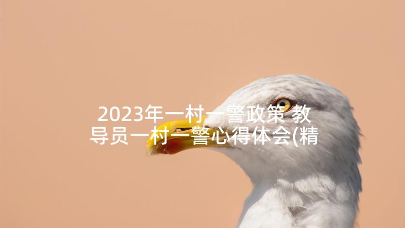 2023年一村一警政策 教导员一村一警心得体会(精选5篇)