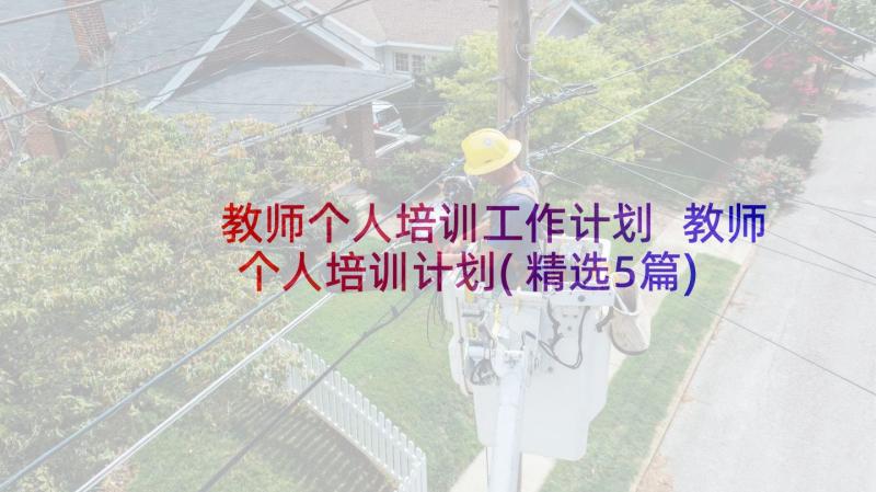 教师个人培训工作计划 教师个人培训计划(精选5篇)