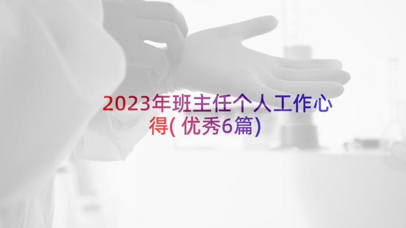 2023年班主任个人工作心得(优秀6篇)