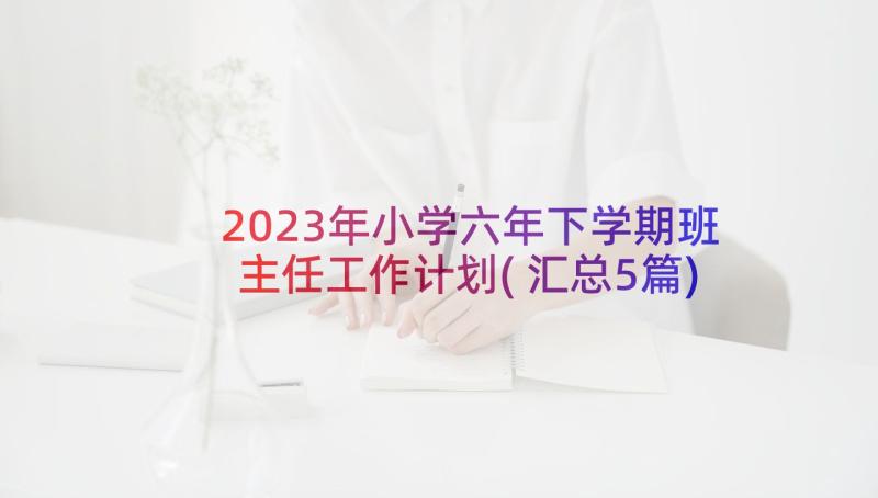 2023年小学六年下学期班主任工作计划(汇总5篇)