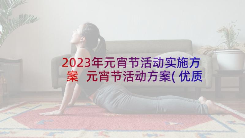 2023年元宵节活动实施方案 元宵节活动方案(优质9篇)
