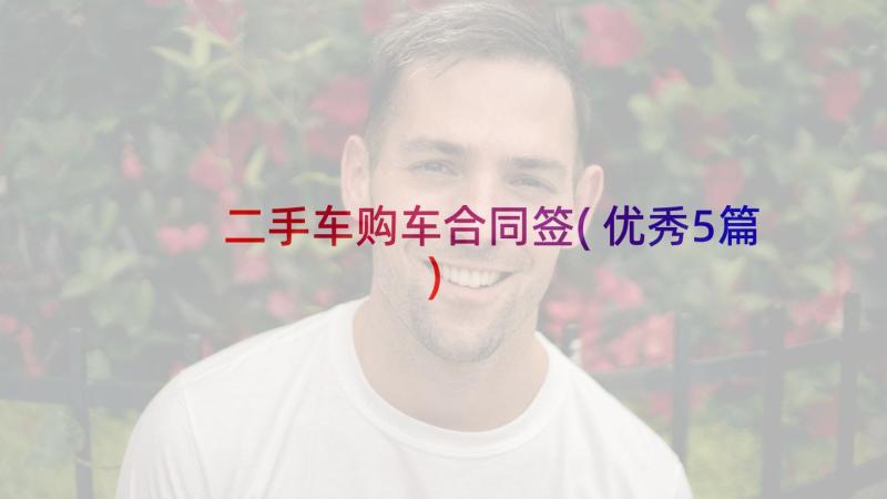 二手车购车合同签(优秀5篇)