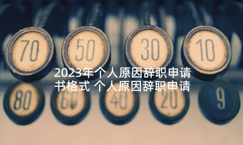 2023年个人原因辞职申请书格式 个人原因辞职申请书(模板8篇)