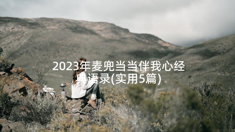 2023年麦兜当当伴我心经典语录(实用5篇)