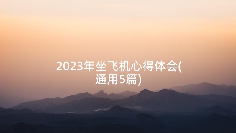 2023年坐飞机心得体会(通用5篇)