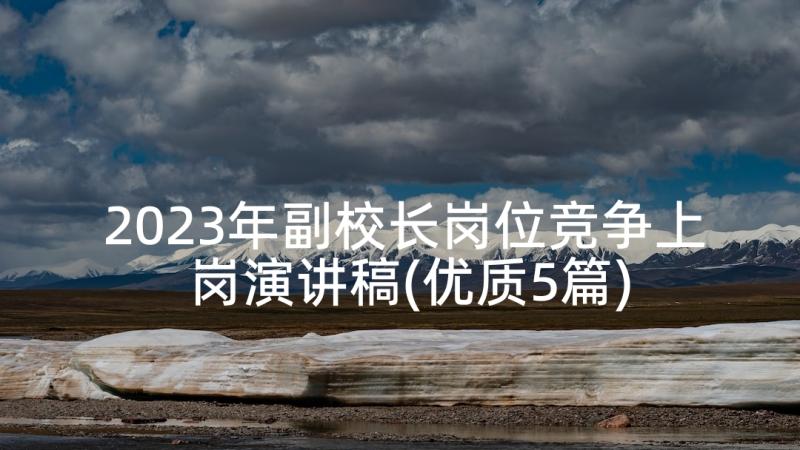 2023年副校长岗位竞争上岗演讲稿(优质5篇)